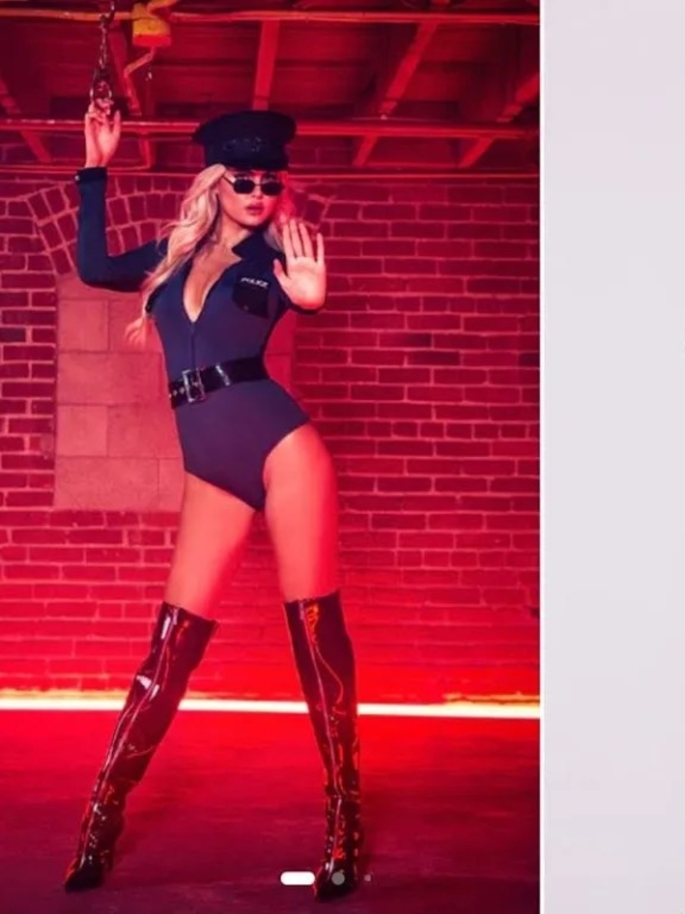 navy blue police Costume bodysuit